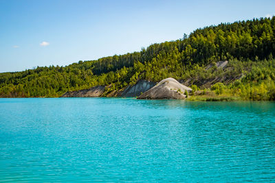 Scenic view of swimming pool against clear sky