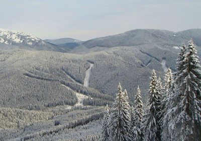 Scenic view of mountains against sky