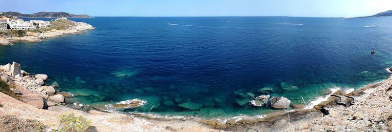 High angle view of sea shore