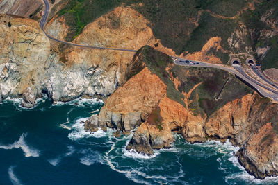 High angle view of sea