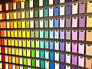 Full frame shot of colorful blank papers