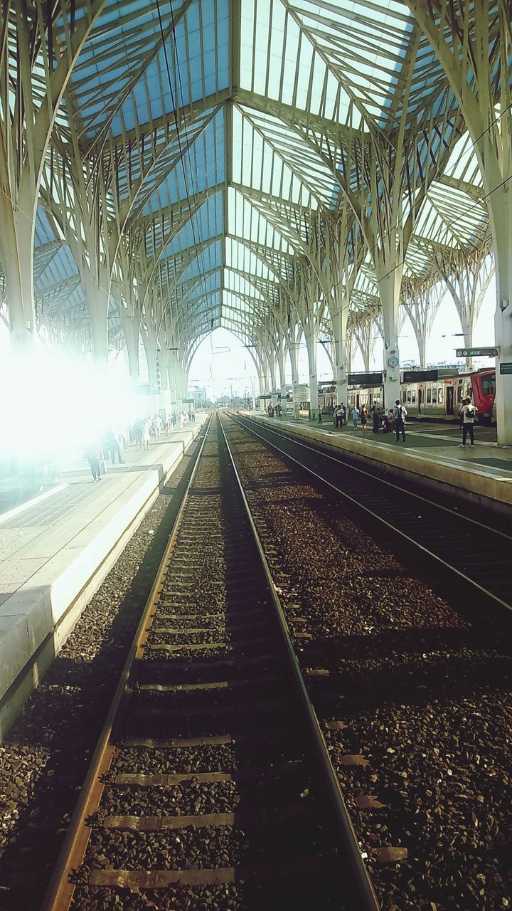 railroad track, rail transportation, transportation, public transportation, railroad station, railroad station platform, the way forward, built structure, day, architecture, no people, indoors, sky