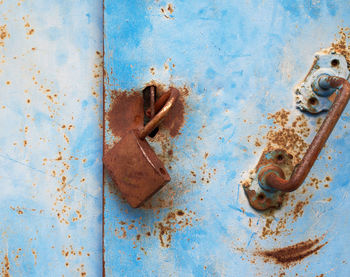 Close-up of rusty metal door