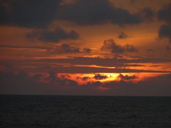 Scenic view of sea at sunset