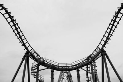 Low angle view of rollercoaster against clear sky