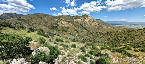 Scenic view of mountains against sky