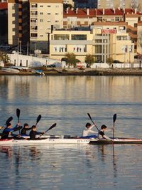 Group of people in lake