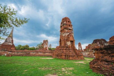 Ancient temple against sky