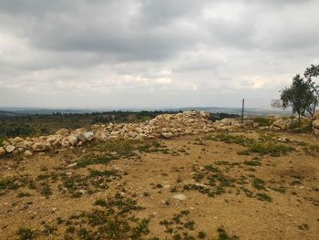 Scenic view of sea against cloudy sky