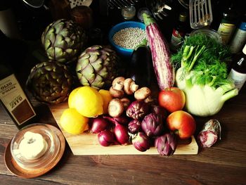 Assorted vegetables at kitchen