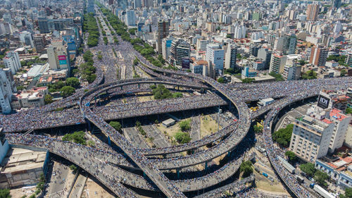 High angle view of cityscape