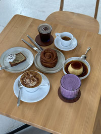 High angle view of food on table