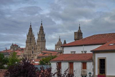 View of the cathedral of santiago de compostela. in galicia. spain