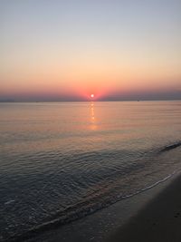 Scenic view of sea at sunset