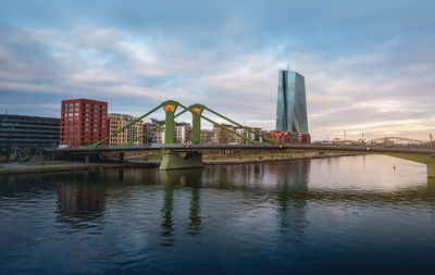 Bridge over river in city