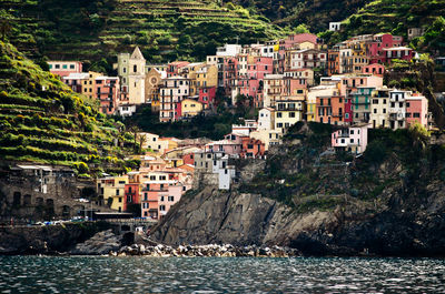 Cinque terre - manarola view from the sea.