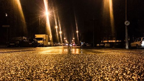 Illuminated street light at night