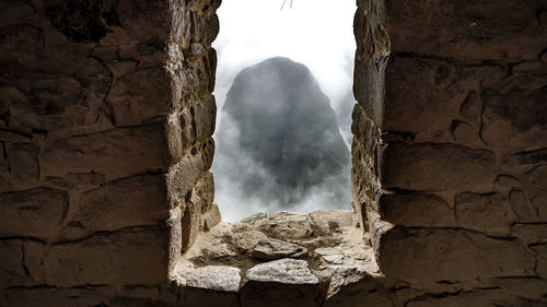 Panoramic view of rock formation against sky