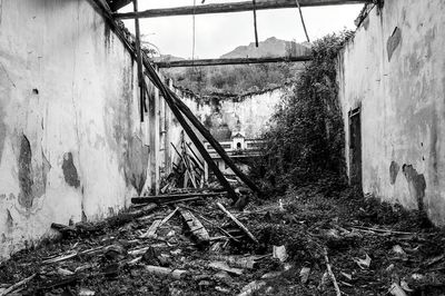 Abandoned building against sky