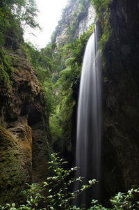 Scenic view of waterfall