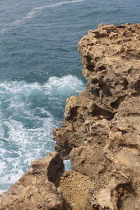 Rock formation on beach