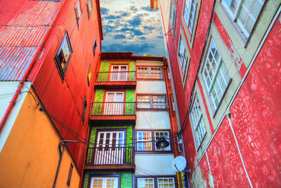 Low angle view of residential building against sky