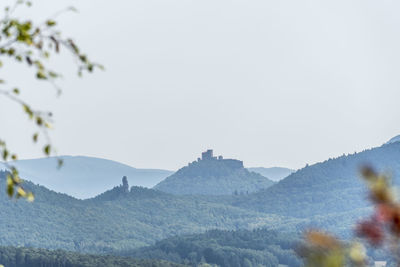 Scenic view of mountains against clear sky