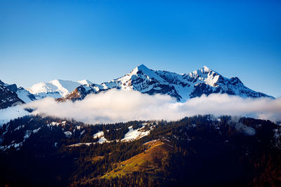 Snowy mountain matterhorn, zermatt, switzerland