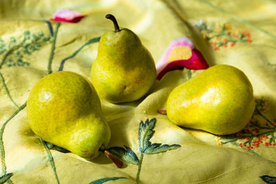 Close-up of fruits on table