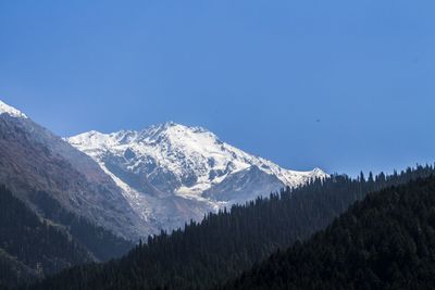 Scenic view of mountains against clear sky