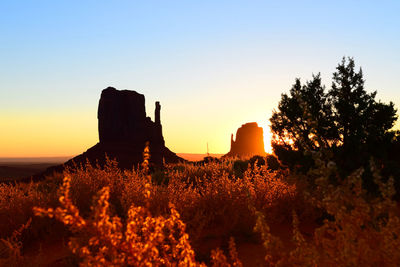 Scenic view of landscape at sunset