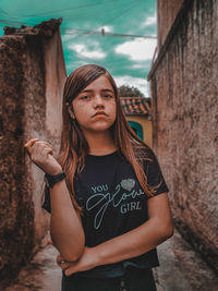 Portrait of young woman model