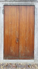 Closed door of old building