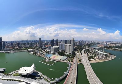 Aerial view of buildings in city