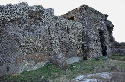 Old stone wall against sky