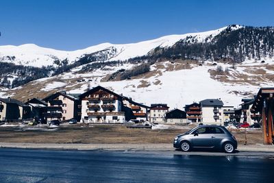 Snow covered mountain range