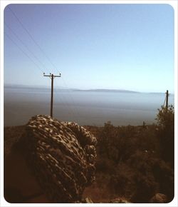 Scenic view of landscape against clear sky