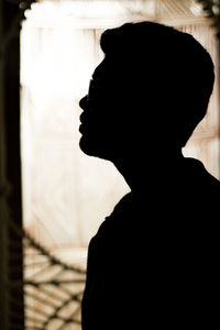 Close-up of silhouette man