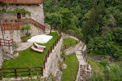 High angle view of building