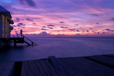 Scenic view of sea against sky at sunset