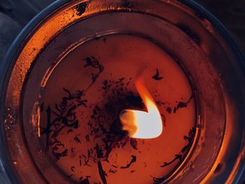 Close-up of burning candles