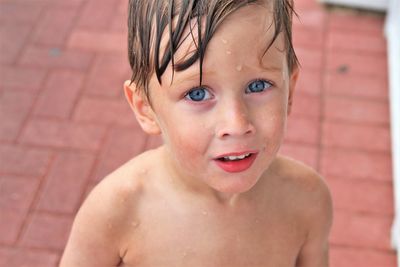 Portrait of shirtless boy