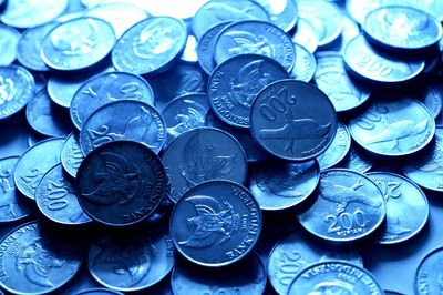 Full frame shot of coins