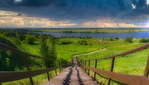 Scenic view of field against sky