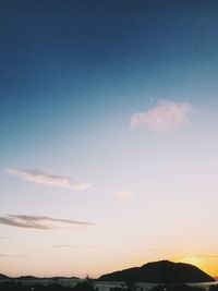 Scenic view of silhouette landscape against sky during sunset
