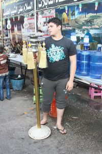 Young man standing outdoors