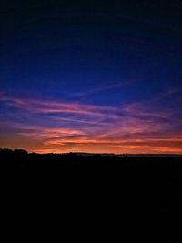 Silhouette landscape at sunset