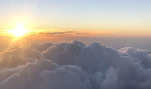 Scenic view of cloudscape against sky during sunset