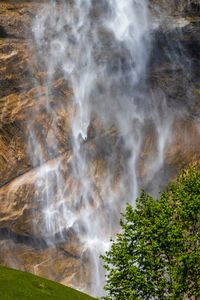 Low angle view of waterfall