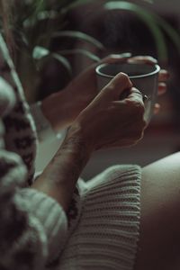 Close-up of woman holding ice cream